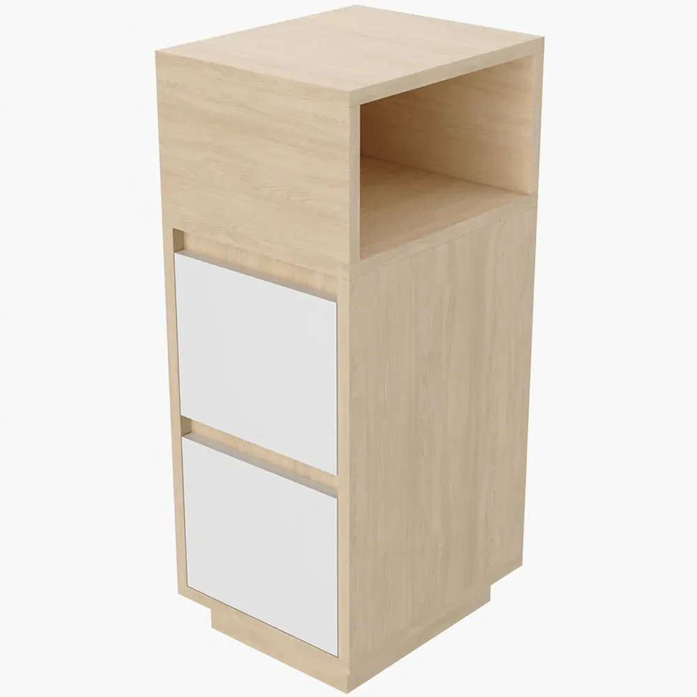 2 Drawer Bedside Table - Natural, Light Wood