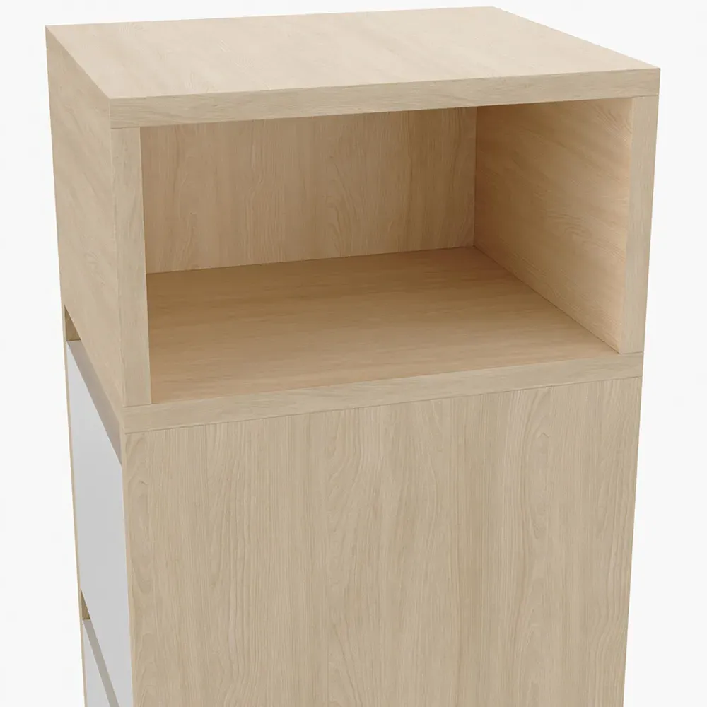 2 Drawer Bedside Table - Natural, Light Wood