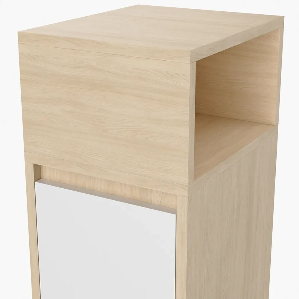 2 Drawer Bedside Table - Natural, Light Wood
