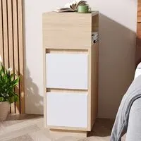 2 Drawer Bedside Table - Natural, Light Wood