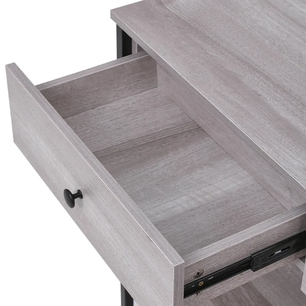 2 Drawer Narrow Console Table with Storage - Grey