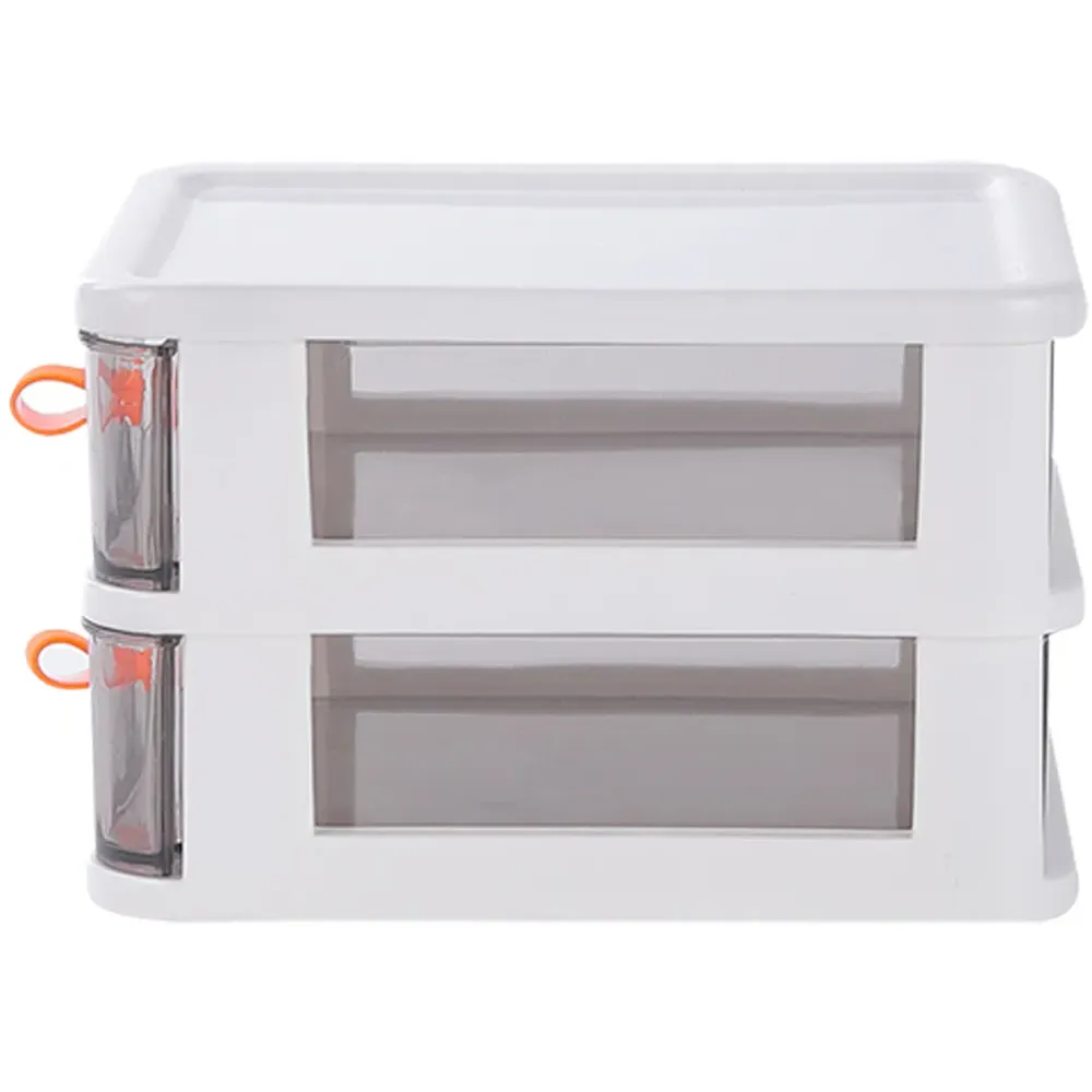 2 Drawer Storage Box - Clear White