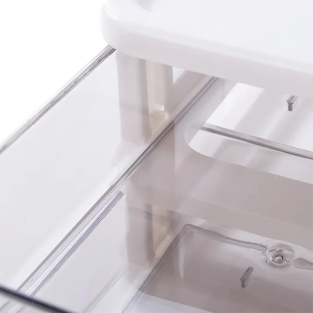 2 Drawer Storage Box - Clear White