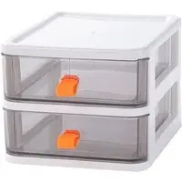 2 Drawer Storage Box - Clear White