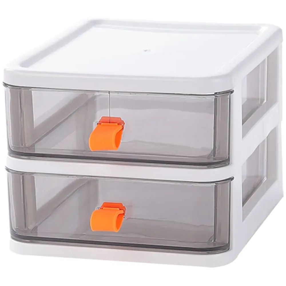 2 Drawer Storage Box - Clear White image
