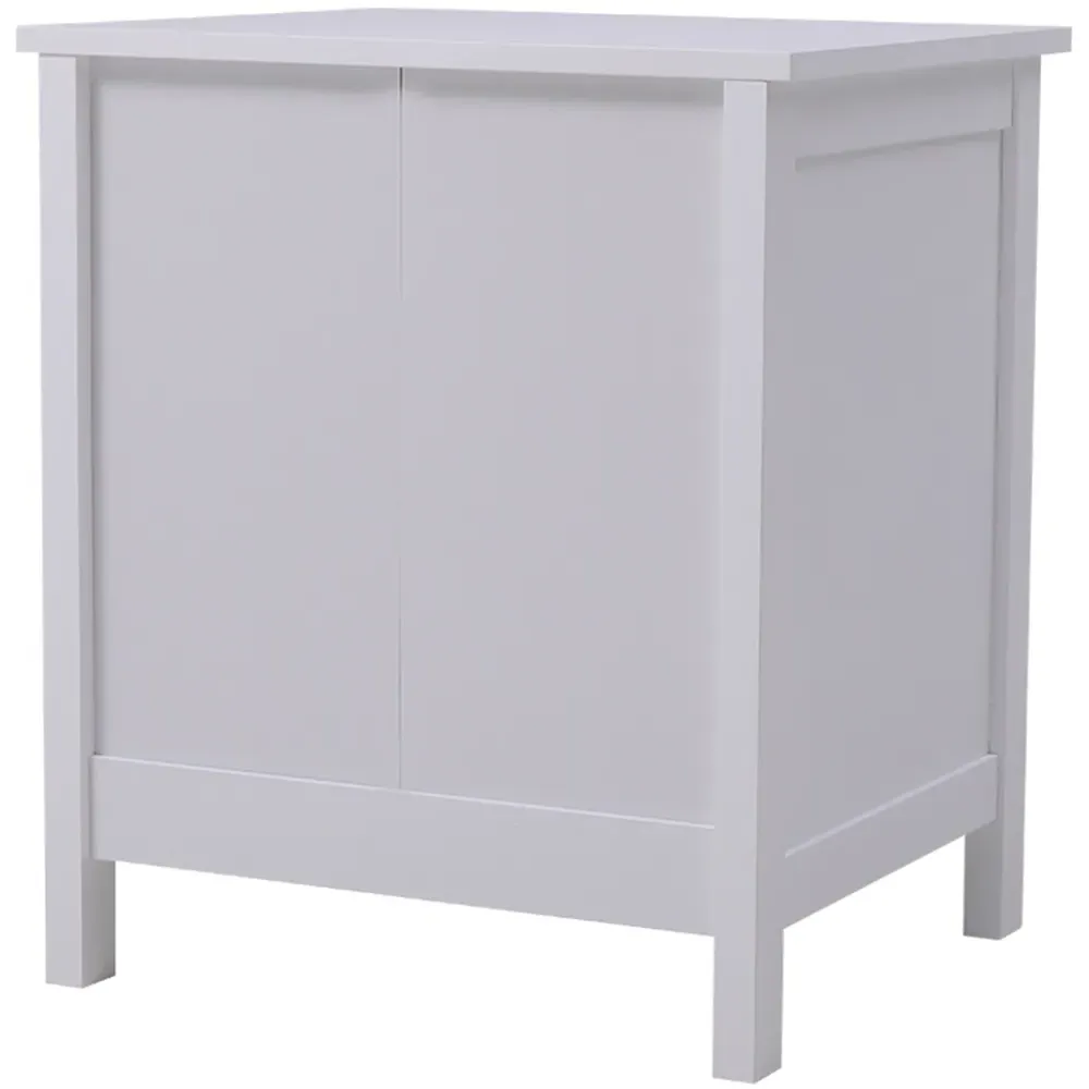 2 Drawer Storage Cabinet - White, MDF Wood