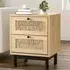 2 Drawer Woven Accent Cabinet - Brown