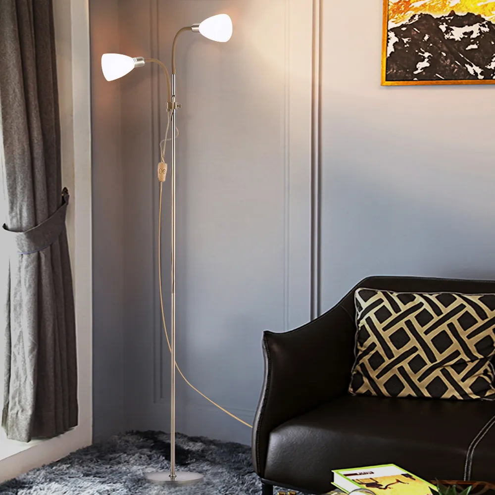 2 Head Floor Lamp with Adjustable Heads - Bronze