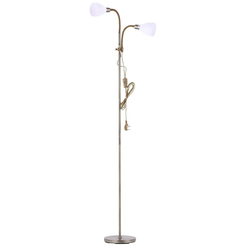 2 Head Floor Lamp with Adjustable Heads - Bronze