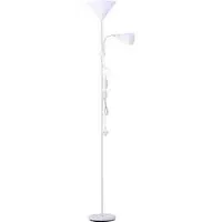 2 Head Tall Floor Lamp with Button Switch - White