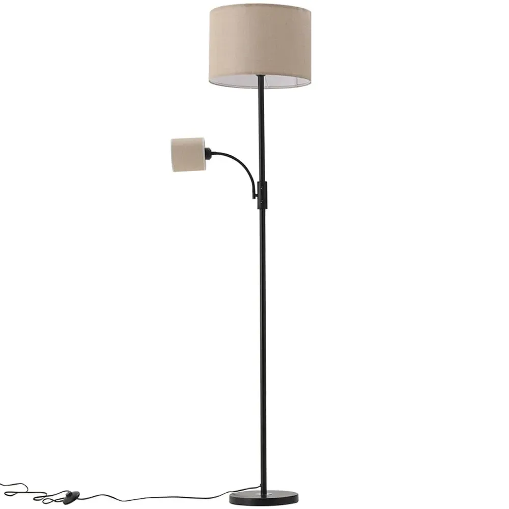 2 Light Gooseneck Floor Lamp - Green