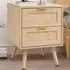 2 Pack 2 Drawer Rattan Side Cabinet - Brown