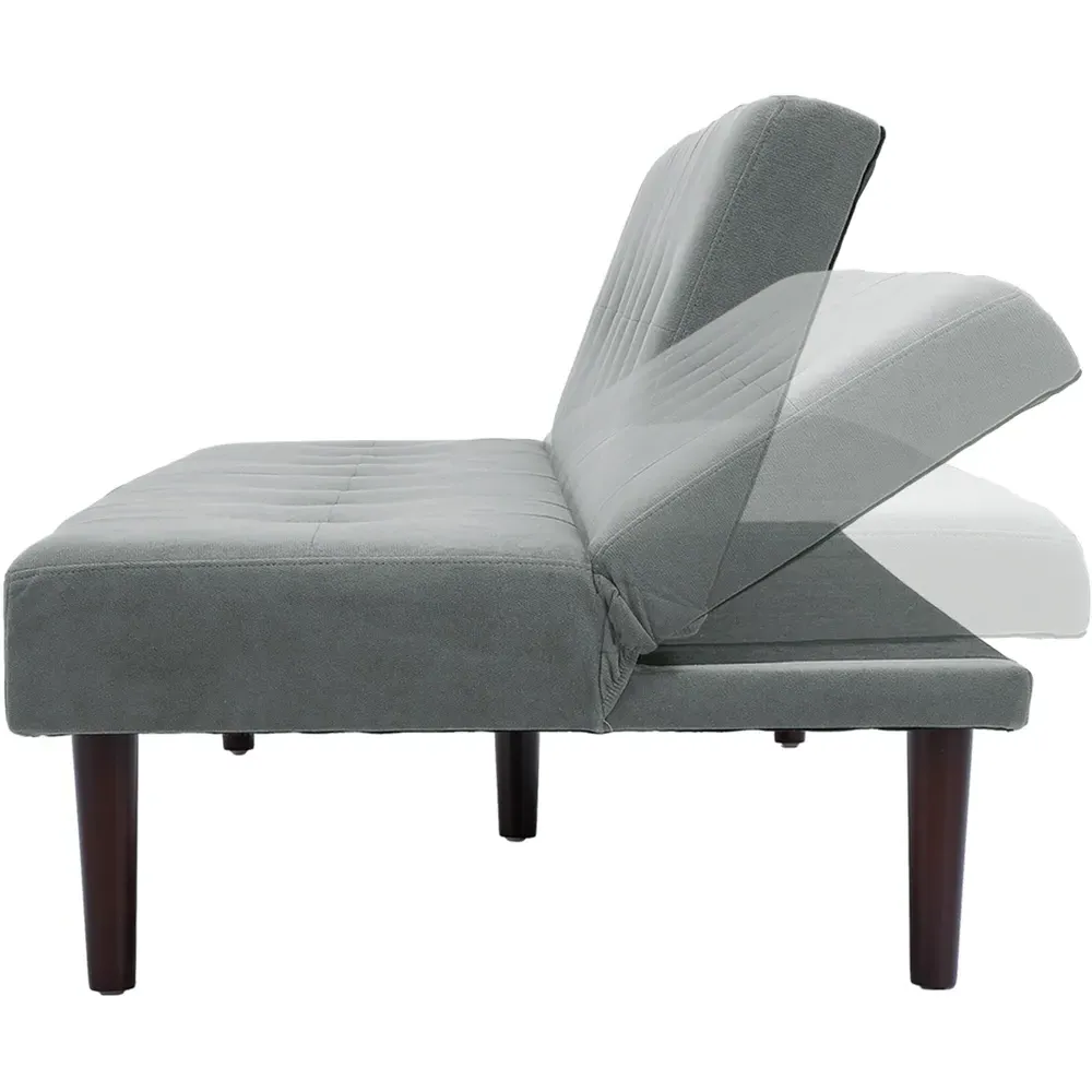 2-Seater Convertible Sofa Bed with Click-Clac - Grey