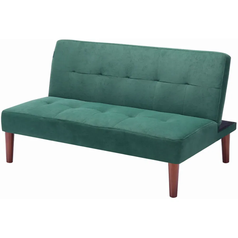 2-Seater Convertible Tufted Sofa Bed - Green