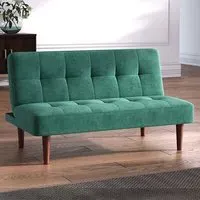2-Seater Convertible Tufted Sofa Bed - Green