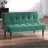 2-Seater Convertible Tufted Sofa Bed - Green