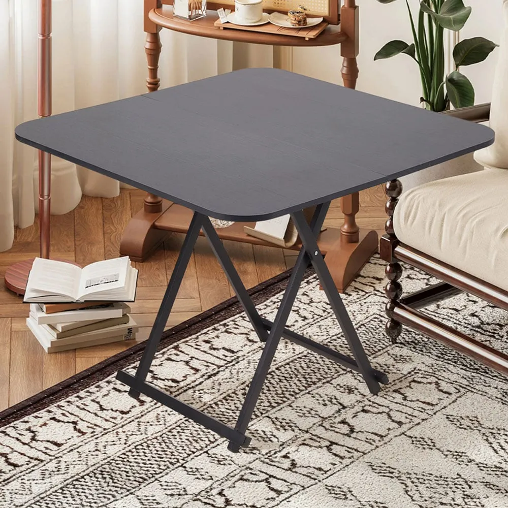 2-Seater Foldable Dining Table - Black, MDF