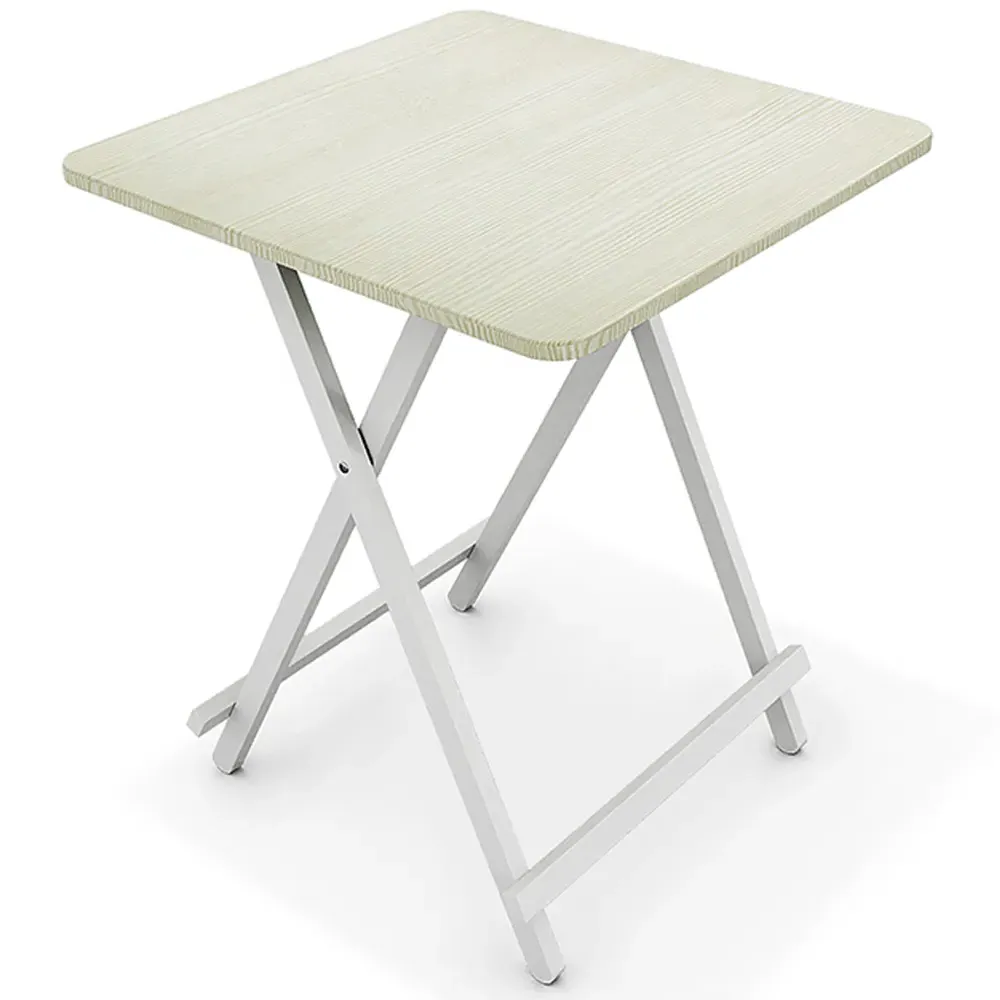 2-Seater Foldable Dining Table - White, Wood Grain Effect