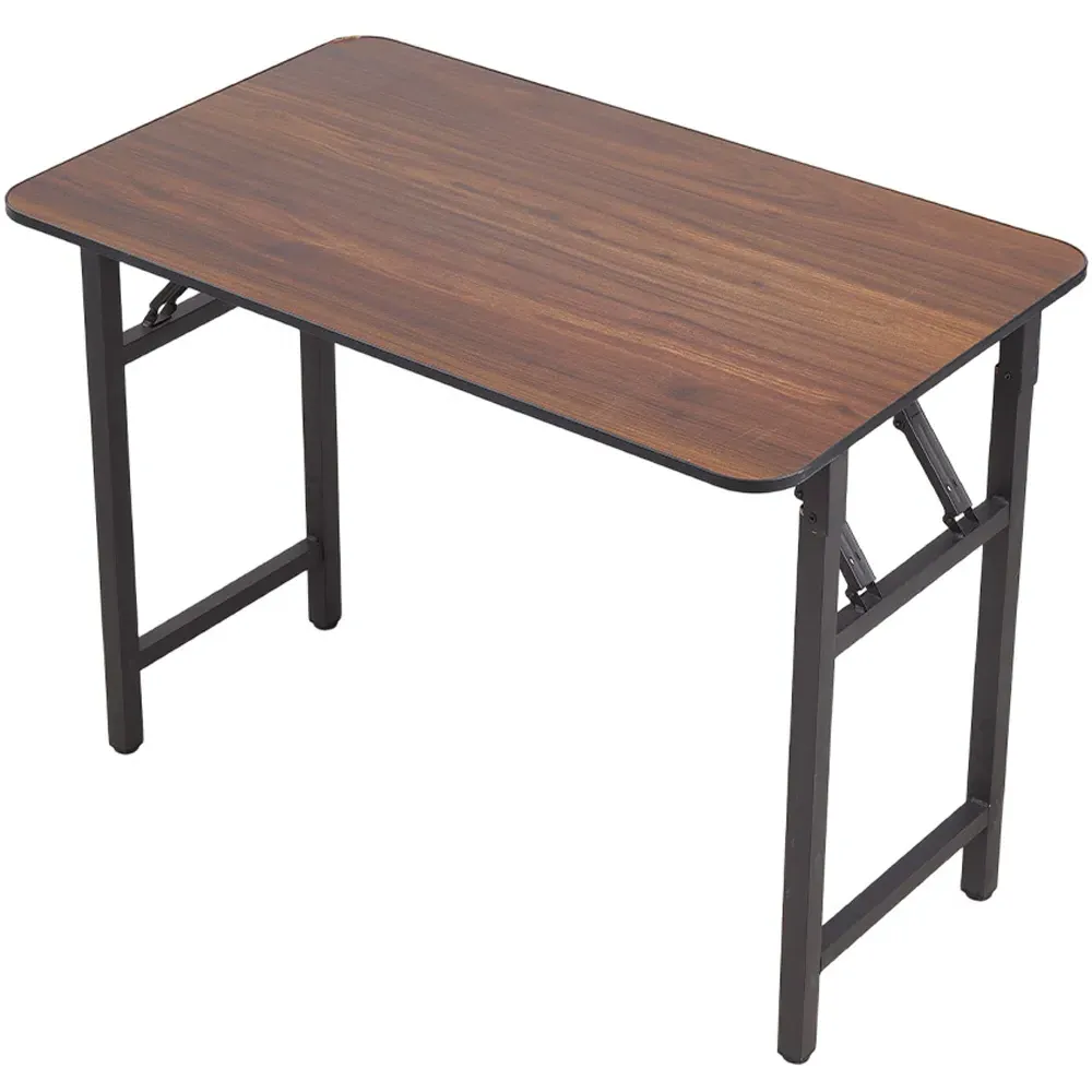 2-Seater Foldable Dining Table with Adjustable Feet - Walnut