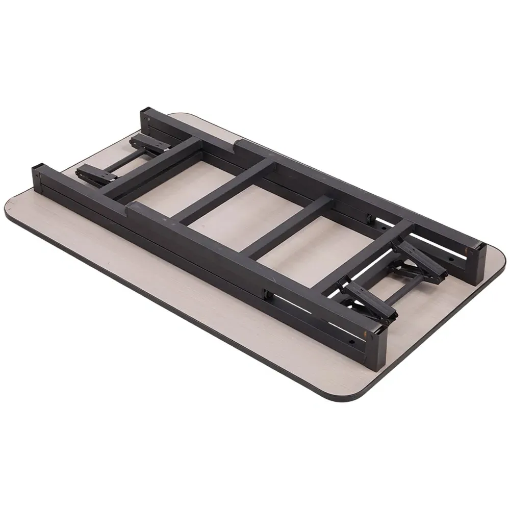 2-Seater Foldable Dining Table with Adjustable Feet - Walnut