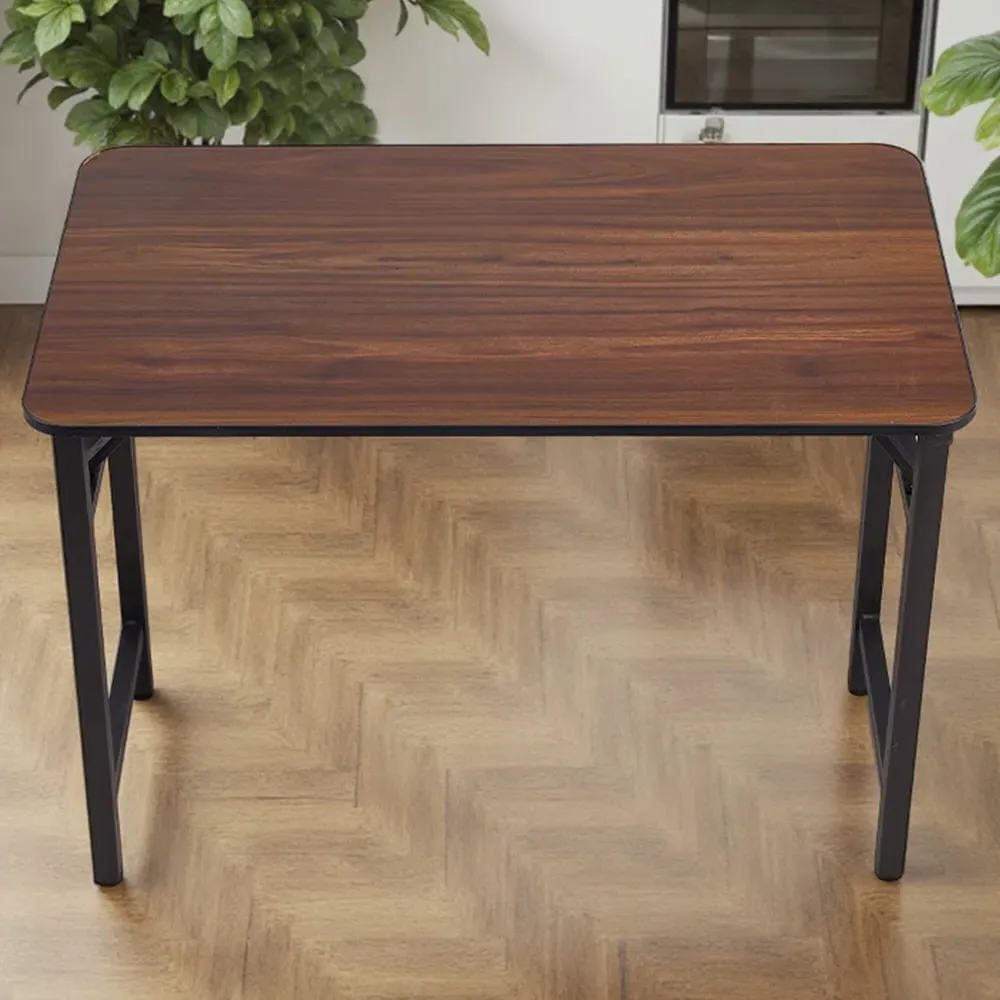 2-Seater Foldable Dining Table with Adjustable Feet - Walnut image