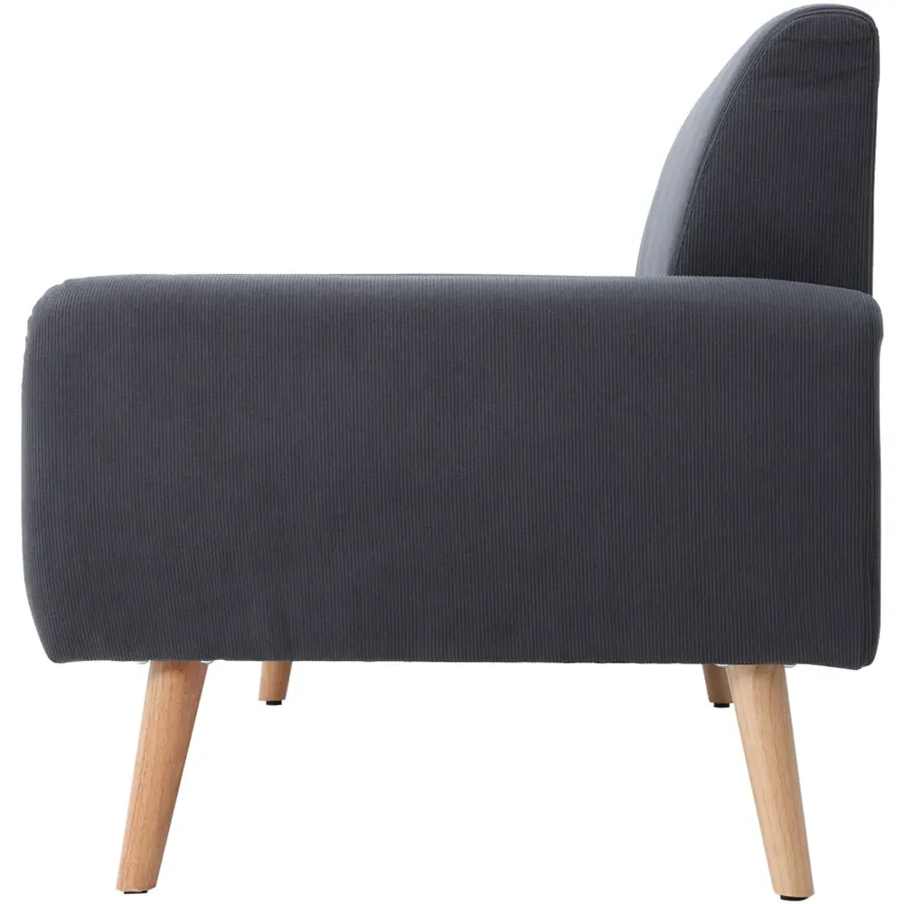 2-Seater Loveseat Sofa - Grey, Corduroy