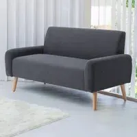 2-Seater Loveseat Sofa - Grey, Corduroy