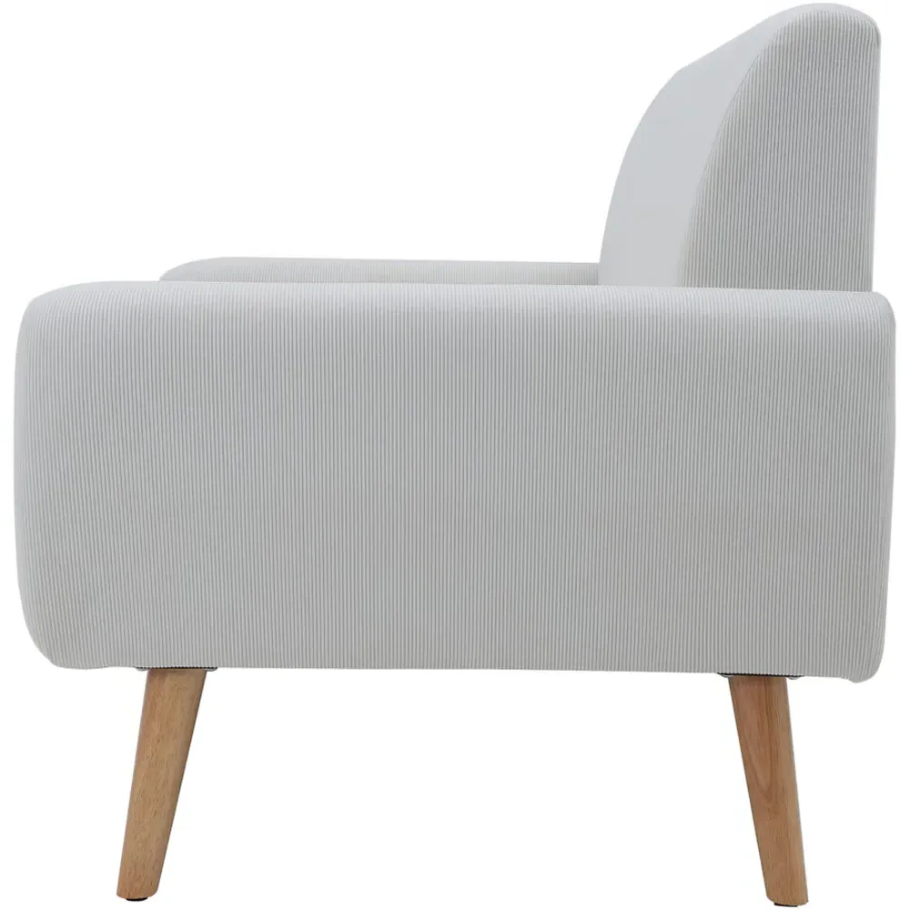 2-Seater Loveseat Sofa - White, Corduroy