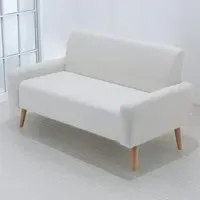 2-Seater Loveseat Sofa - White, Corduroy