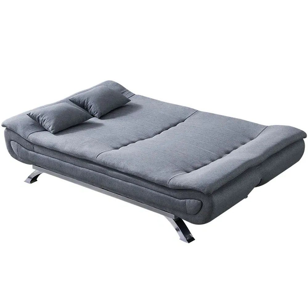 2-Seater Sofa Bed - Grey, Linen