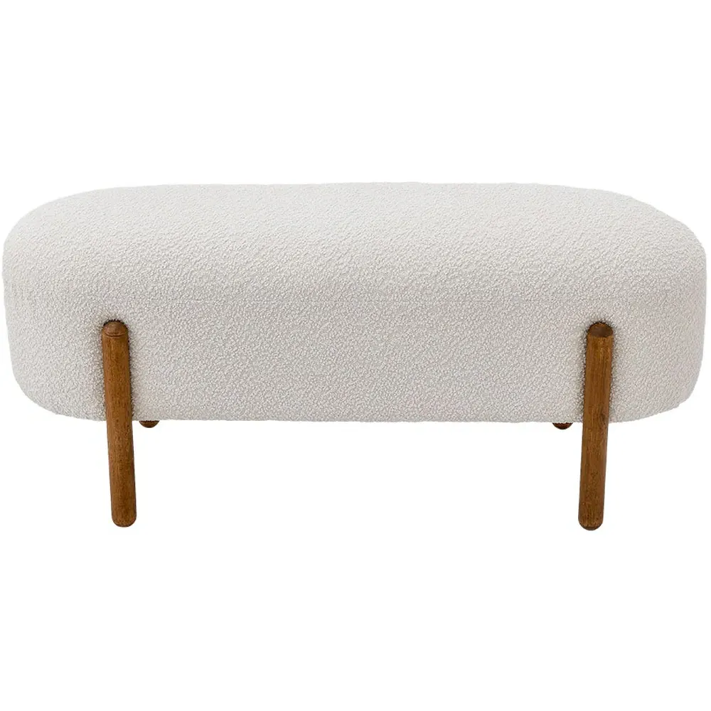 2-Seater Upholstered Bench - Cream