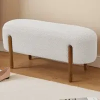 2-Seater Upholstered Bench - Cream