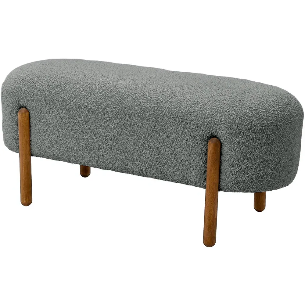 2-Seater Upholstered Bench - Grey