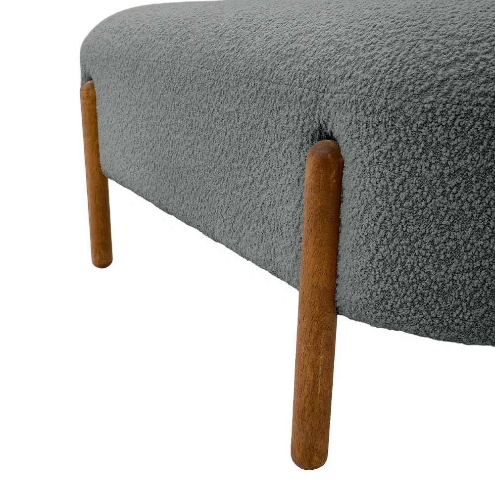 2-Seater Upholstered Bench - Grey