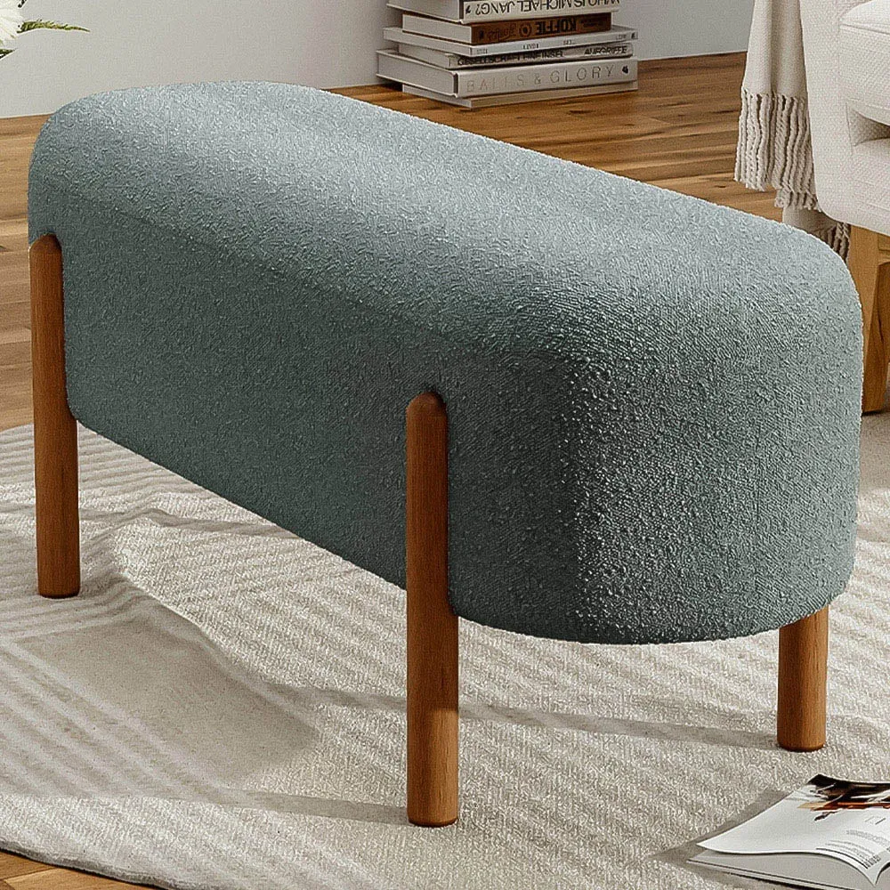 2-Seater Upholstered Bench - Grey