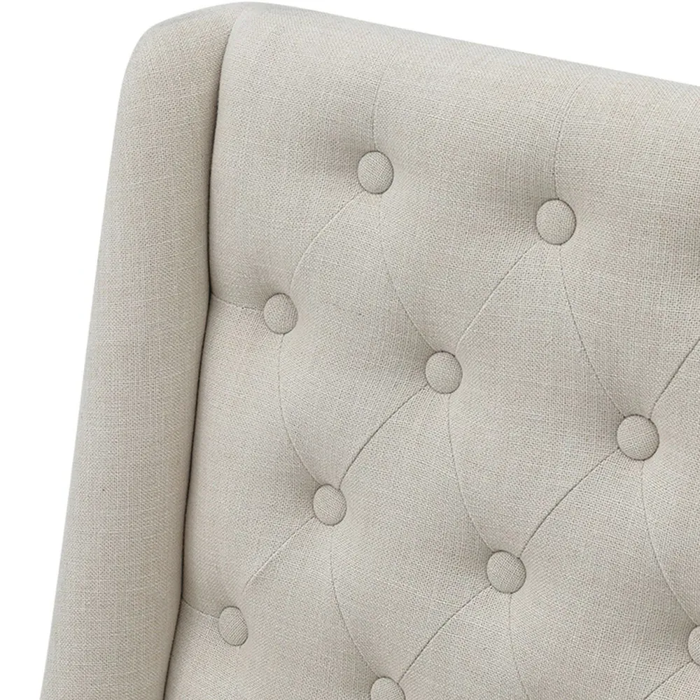 2 Seater Upholstered Tufted Dining Bench - Beige
