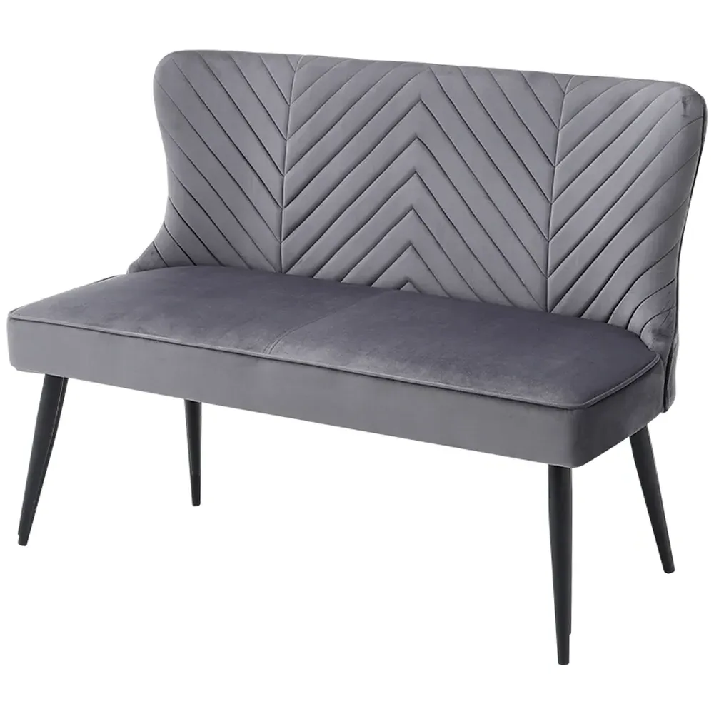 2 Seater Upholstered Tufted Dining Bench - Grey