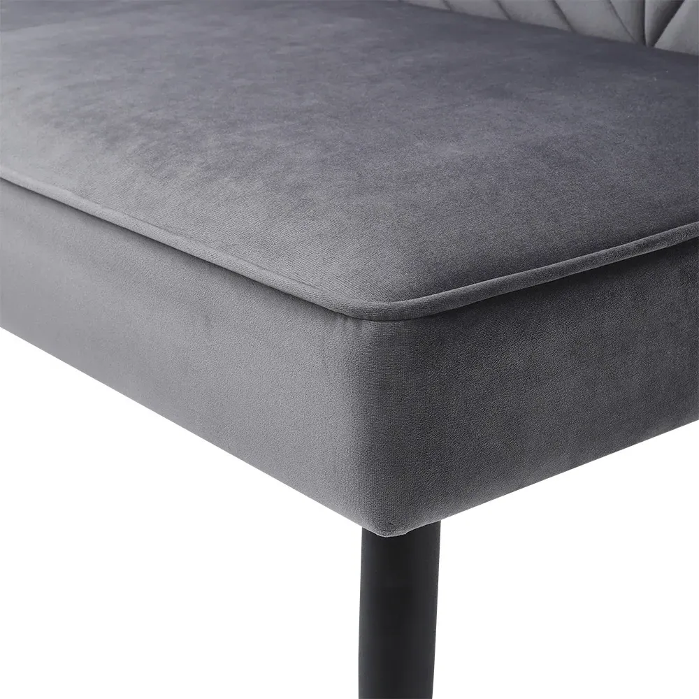 2 Seater Upholstered Tufted Dining Bench - Grey