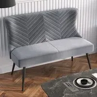 2 Seater Upholstered Tufted Dining Bench - Grey