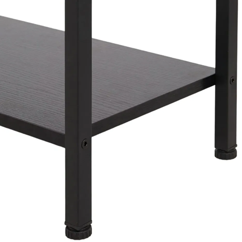 2 Shelf L-Shaped Office Desk with Storage Bag - Black