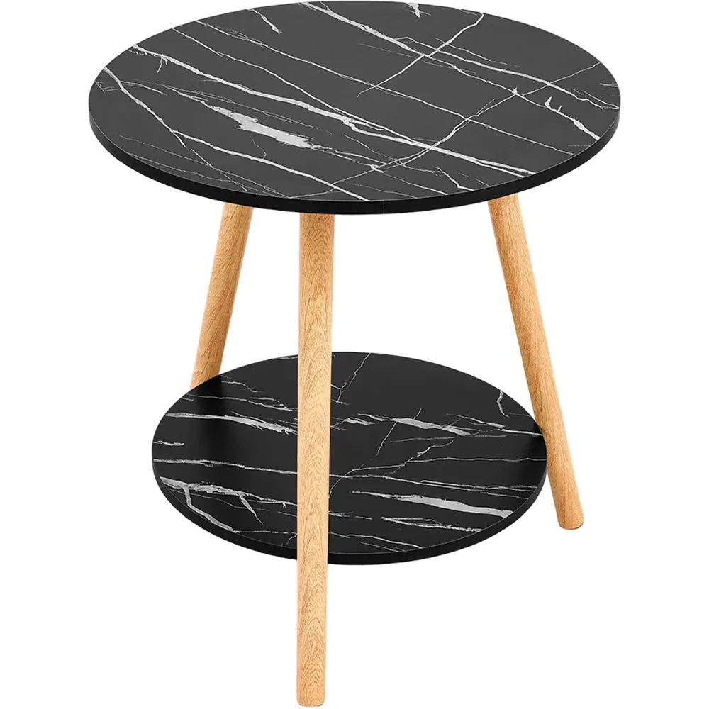 2 Shelf Side Table - Black, MDF