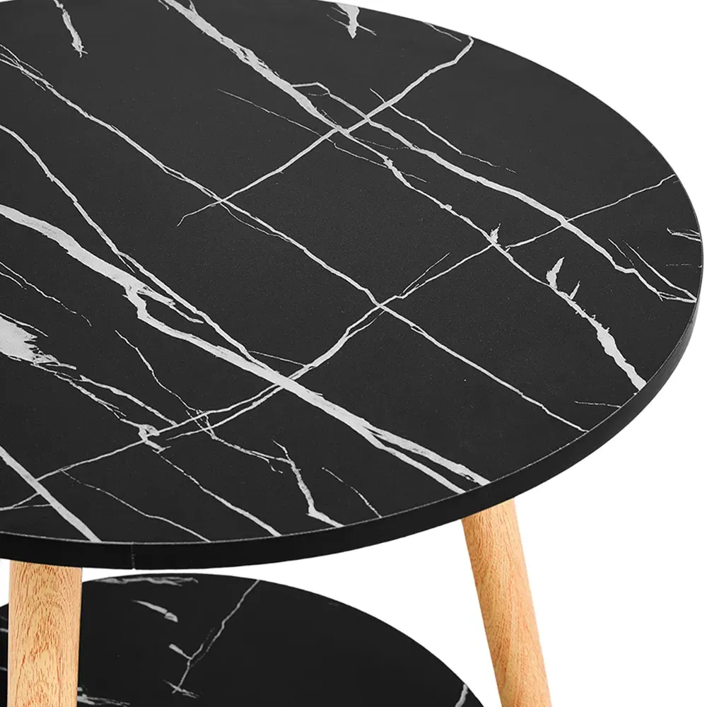 2 Shelf Side Table - Black, MDF