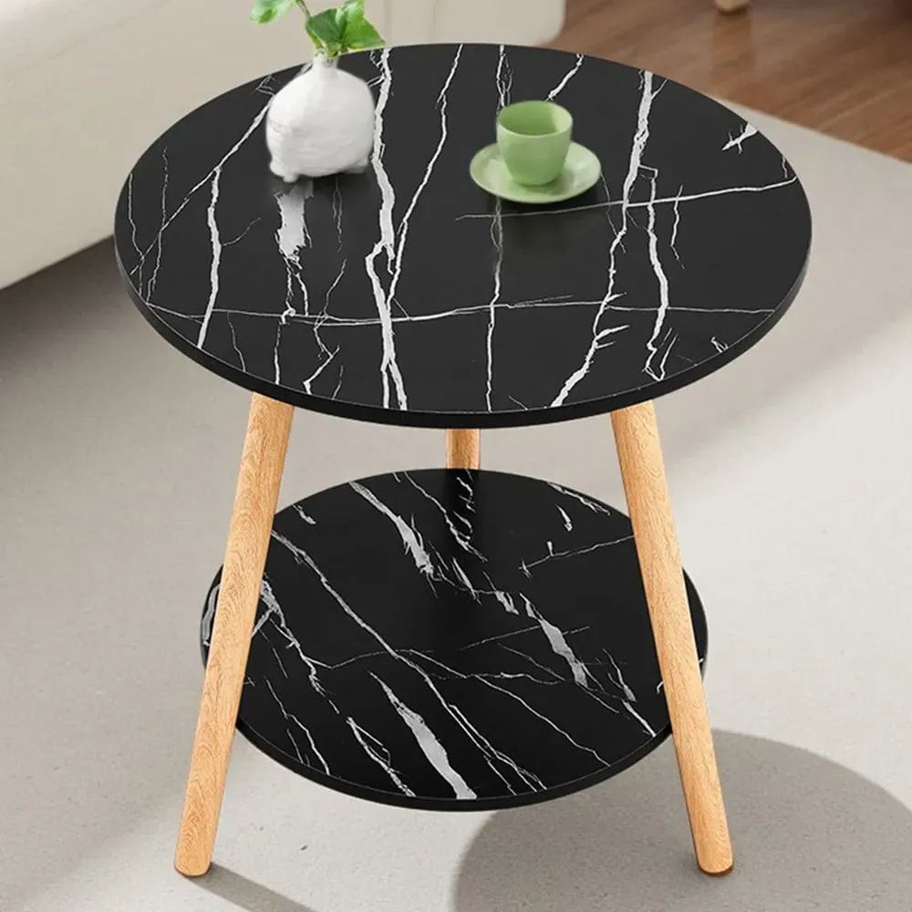 2 Shelf Side Table - Black, MDF image