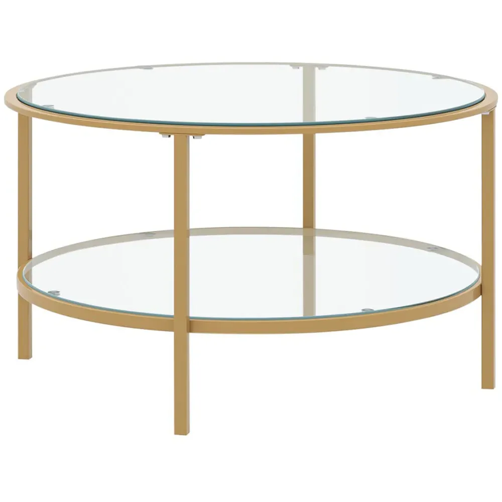 2 Tier Coffee Table - Gold