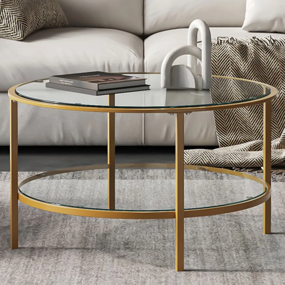 2 Tier Coffee Table - Gold