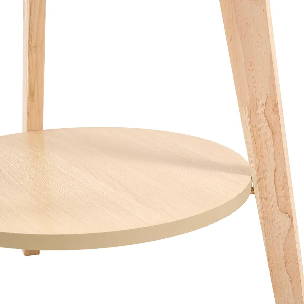 2-Tier Round Coffee Side Table - Cream, Wood