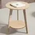 2-Tier Round Coffee Side Table - Cream, Wood