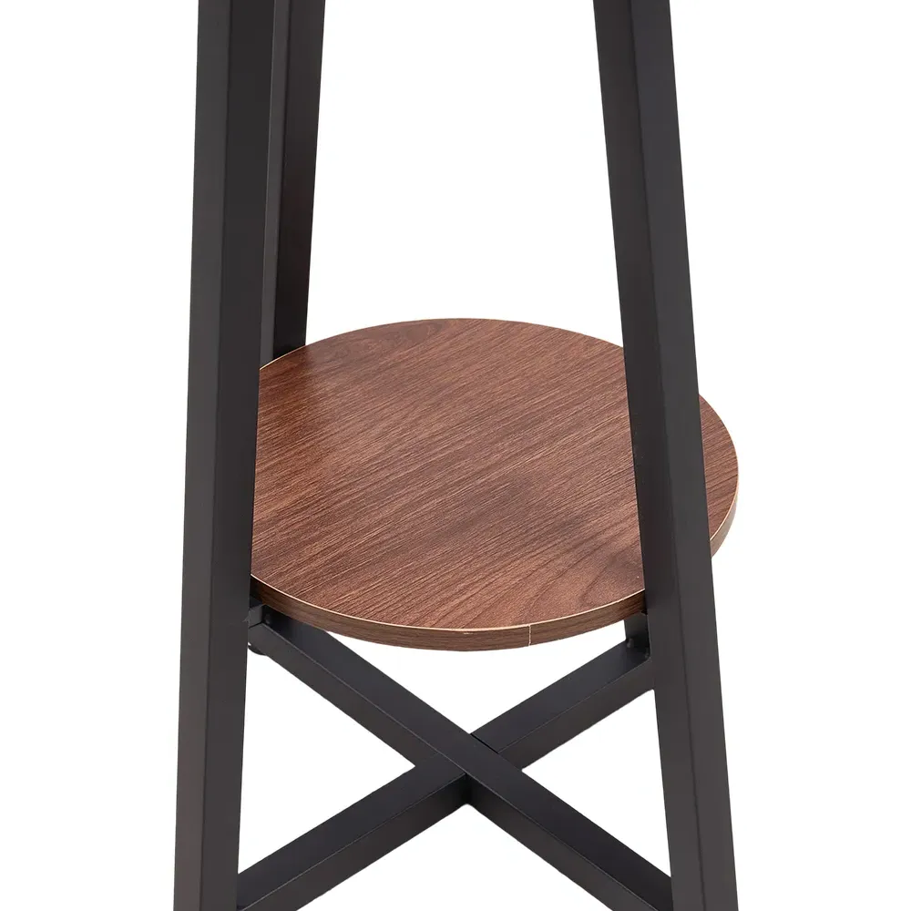 2-Tier Round Coffee Side Table - Walnut, MDF