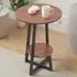2-Tier Round Coffee Side Table - Walnut, MDF