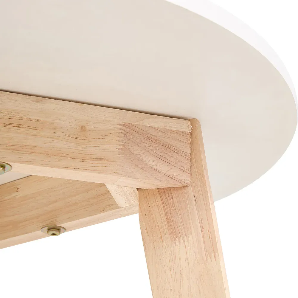 2-Tier Round Coffee Side Table - White, Wood